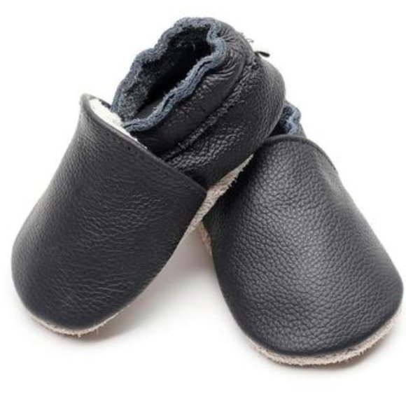 CANASH & CO.: BABY/TODDLER BLACK GENUINE LEATHER SHOES - Picture 3 of 4